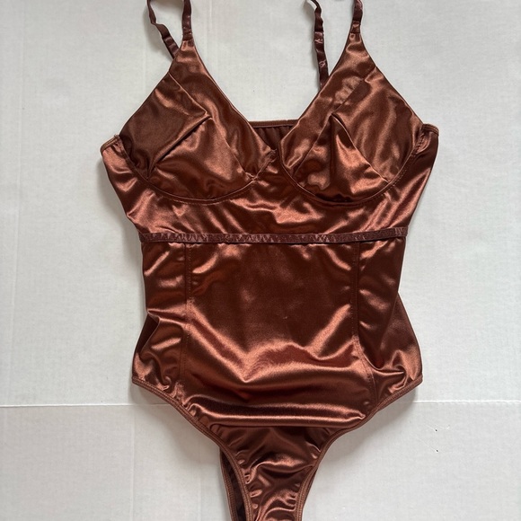 Metallic Brown Bodsuit - Picture 1 of 5